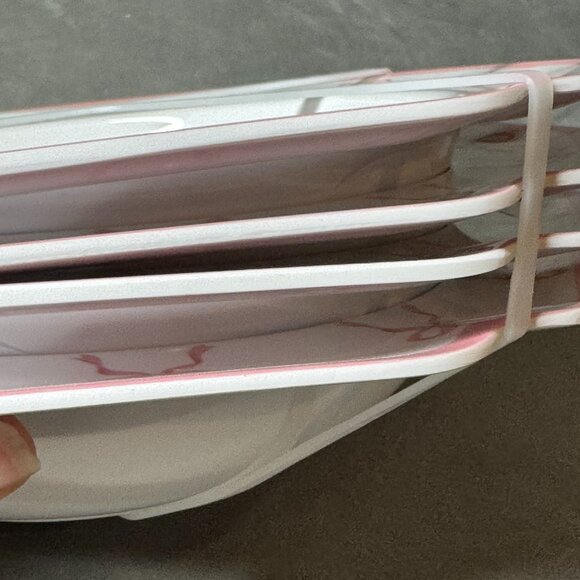 Shabby Chic Valentine Pink Bow Scalloped Bow Set of‎ 4 NEW WITH TAG - Picture 6 of 7